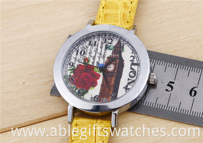 40mm dial leather watch
